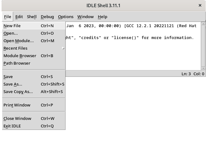 nouveau fichier avec IDLE